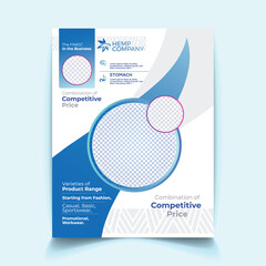 Blue curve Vector business proposal Leaflet Brochure Flyer template design, layout design, abstract Corprate business profile presentation template, a4 