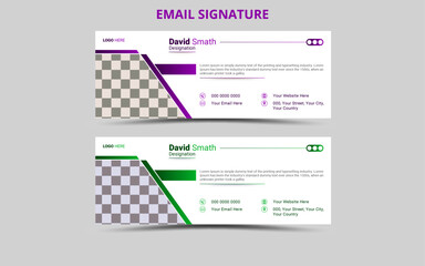 Fototapeta na wymiar Vector Corporate Modern Email Signature Design Template. 