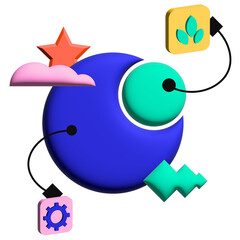 Illustration representing chart of industry vs ecology