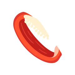 Sweet red bell pepper isolated on white background. Bell pepper in Cartoon style. Vector illustration