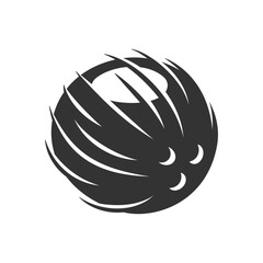 Vintage coconut icon isolated on white background. Vector illustration