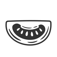 Vintage tomato isolated on white background. Silhouette black tomato. Vector illustration