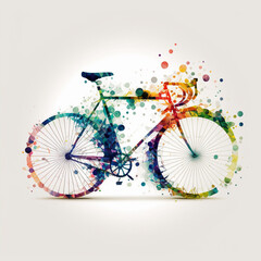 Fototapeta na wymiar graphic representation of a bicycle for graphic design, gerenative AI
