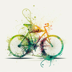 Fototapeta na wymiar graphic representation of a bicycle for graphic design, gerenative AI