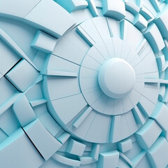 White futuristic geometric background. High quality illustration Generative AI