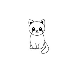 Cat illustration, line art