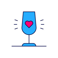 Filled outline Wine glass icon isolated on white background. Wineglass sign. Favorite wine. Vector