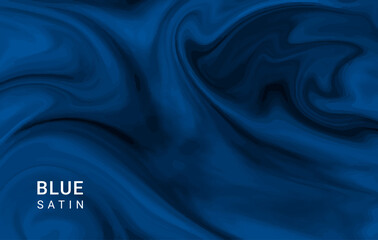 Blue silk background, fluid satin texture, liquid gradient background.
