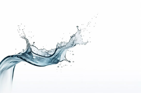 Splash of pure transparent spring water on a white background. Generative ai