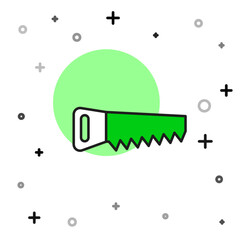 Filled outline Hand saw icon isolated on white background. Vector
