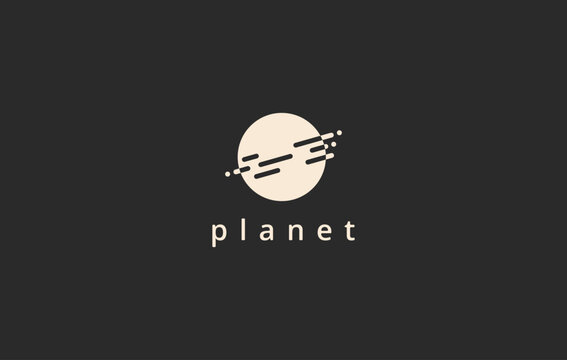 Planet vector minimalist logo. 