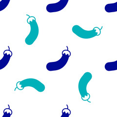 Obraz premium Blue Eggplant icon isolated seamless pattern on white background. Vector