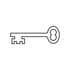 Old Key Isolated Vector Icon