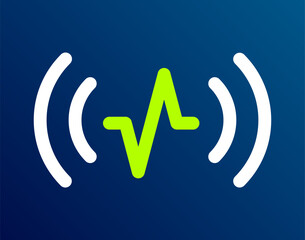 Sinusoid Sound Wave Isolated Vector Icon