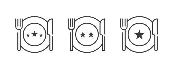 Restaurant Rating Stars, Prize Vector Icon Set