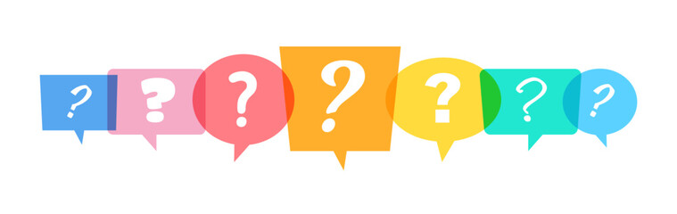 Message Bubbles with Question Mark Vector Illustration