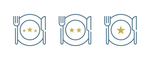 Restaurant Rating Stars, Prize Vector Icon Set