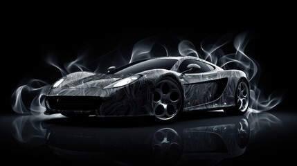 Abstract car sticker design. AI generation