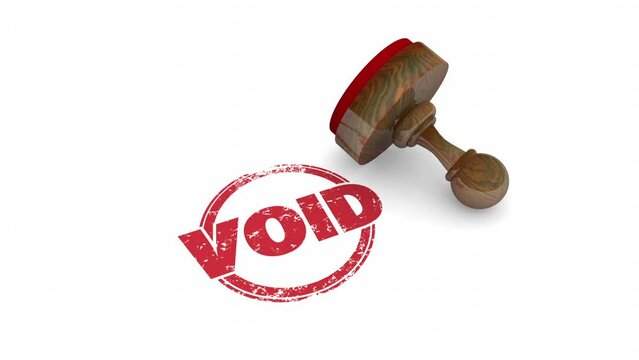 Void Stamp End Terminate Contract Agreement Invalidate Stop 3d Animation
