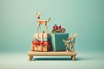 Christmas miniature gift decoration, Generative AI