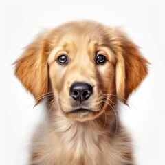 Baby Golden Retriever Breed Puppy Dog Portrait Close Up Generative AI