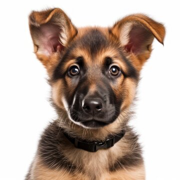 Baby German Shepherd Breed Puppy Dog Portrait Close Up Generative AI
