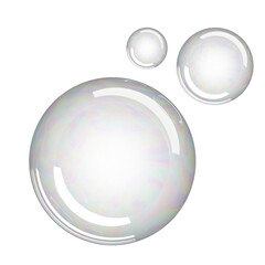 Soap bubbles transparent isolated objects. 3d rendering