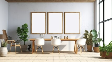 modern living room with table