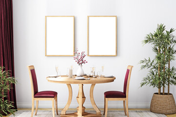 interior mockup in room , 3d rendering