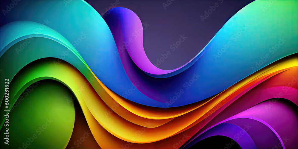 Wall mural abstract colorful curvy background wallpaper design (generative ai)