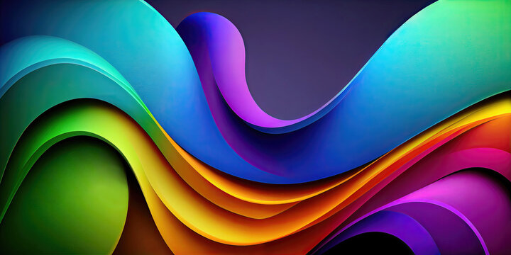 Abstract Colorful Curvy Background Wallpaper Design (Generative AI)