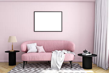 mockup frame in living room, living room, frame mockup