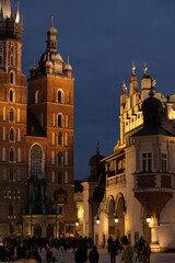 Fototapeta na wymiar Cracow, the old town in the evening.