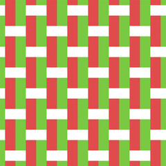 A Vector seamless pattern of colored abstract geometric shapes and grid wicker