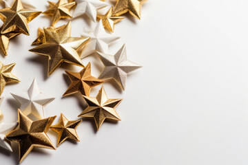 Obraz premium Stars Scattered On A White Background