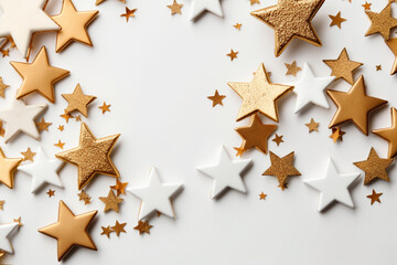 Stars Scattered On A White Background
