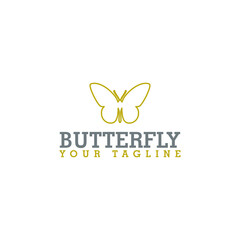Butterfly logo template design isolated on white background