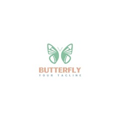 Butterfly logo template design isolated on white background