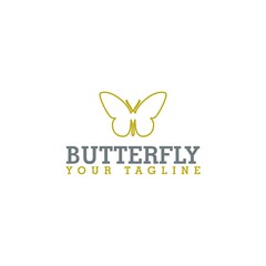 Butterfly logo template design isolated on white background