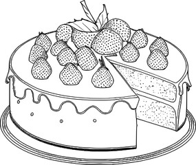 Strawberry Sweet Cake Clipart