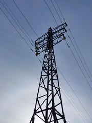 steel support of an overhead high-voltage power line