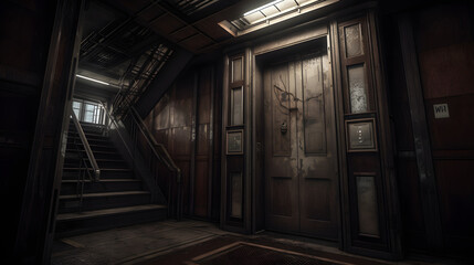 The Haunted Elevator: A Terrifying Ride Through an Old, Creaky Building, generative AI