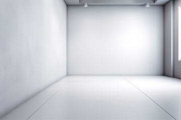 pedestal floor indoor minimal modern room light mockup background interior wall white. Generative AI.
