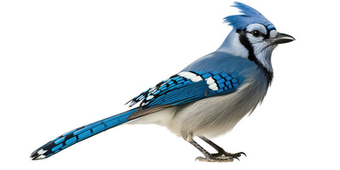 blue jay isolated on a transparent background, generative ai