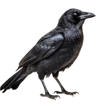 crow isolated on a transparent background, generative ai