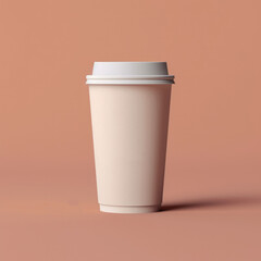 clean coffee cup on clear background with copy space, generative ai