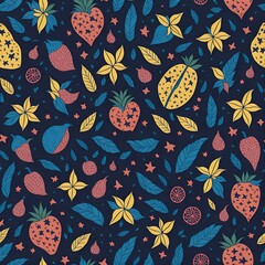 Flat fruit pattern