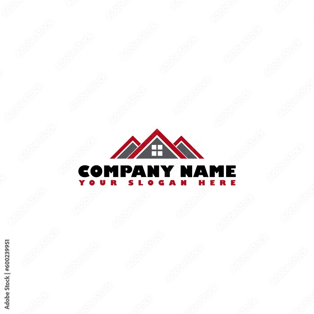 Poster Real estate logo design for business company isolated on white background