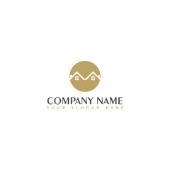 Real estate logo design for business company isolated on white background