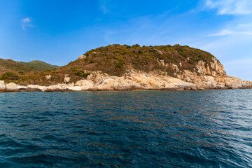 Rocky coastal landscape, South China Sea, Vinh hy, Province of Ninh Thuan, Vietnam, Asia